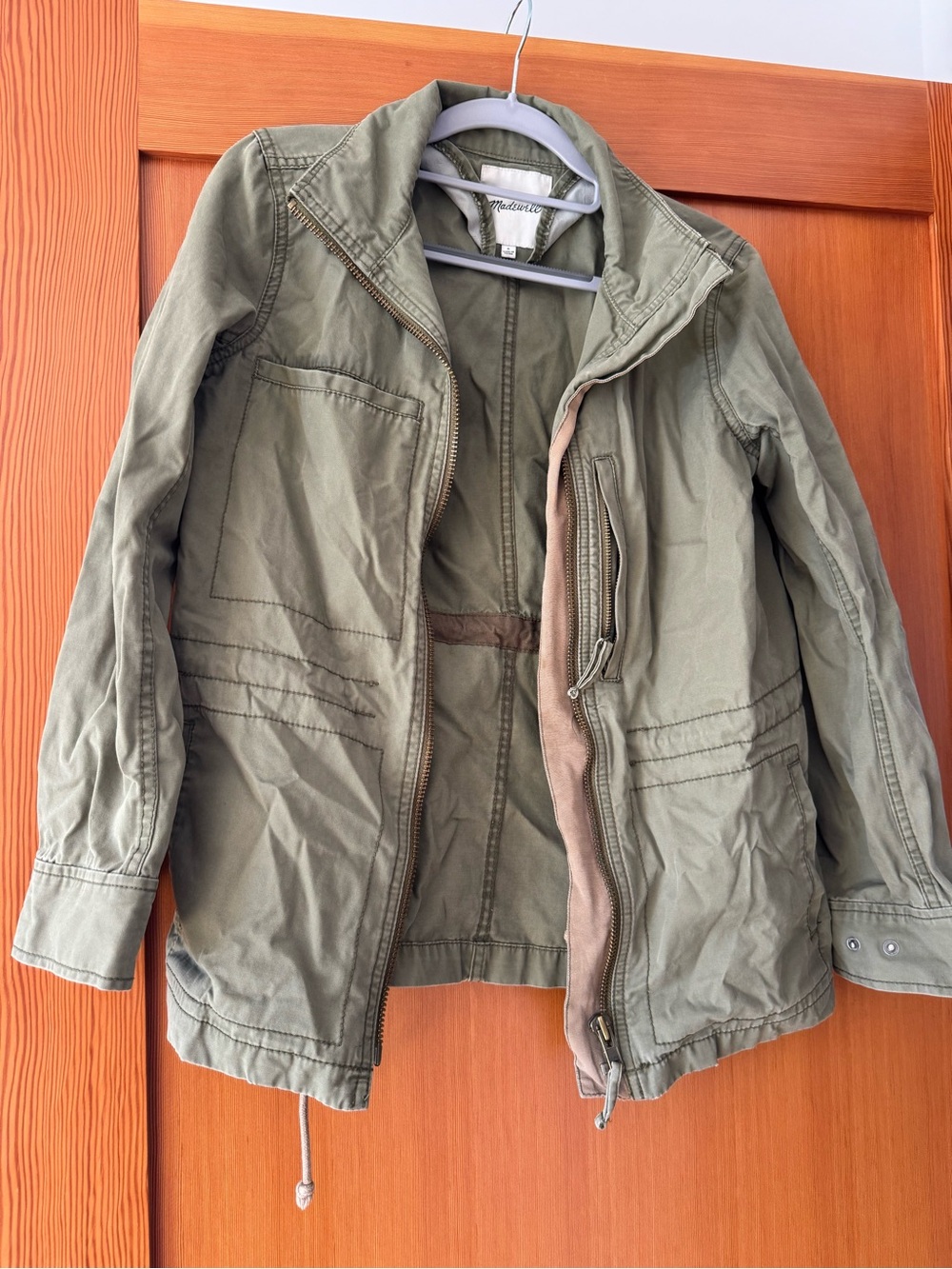 Madewell women’s Olive Utility Jean Jacket
